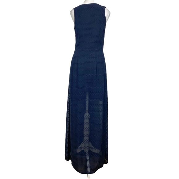 MICHAEL MICHAEL KORS NAVY DOTS APPLIQUE V-NECK SLEEVELESS MAXI DRESS - 2 - Picture 3 of 10
